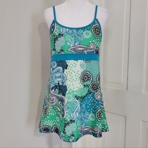 Prana Womens Babydoll Top LARGE Y2K Forest Fairy Boho Concert Shelf Bra Paisley